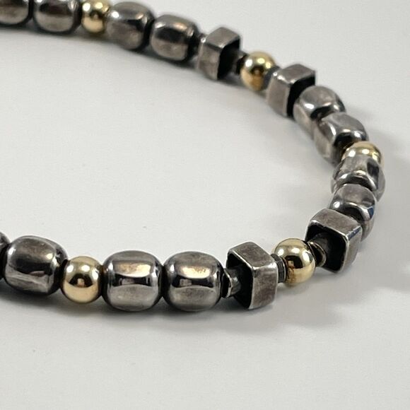 Beautiful Silpada Sterling 925 Silver and 14k Gold Filled Geometric Bracelet - Picture 4 of 7